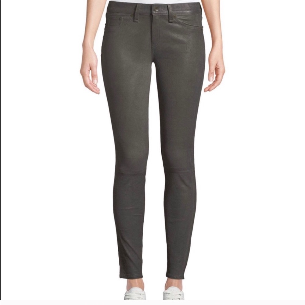 Rag & Bone Sz 29 Lamb Leather Pants charcoal